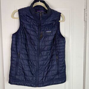 Patagonia Nano Puff Vest – Women's [LARGE] – [NAVY] – Slightly Used / Patched